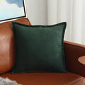 Axyaa Suede Fringed Pillow Case Green Navy Blue Grey Cushion Cover