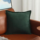 Axyaa Suede Fringed Pillow Case Green Navy Blue Grey Cushion Cover