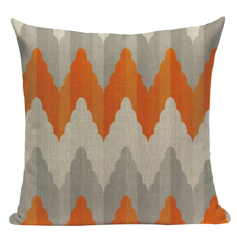 Axyaa Geometric Linen Cushion Cover Multicolour Decorative Pillow for Home Sofa