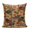 Axyaa Japanese Print Linen Cushion Covers - Fuji Kimono Girl Sea Theme