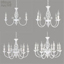 Axyaa Modern 8-Light White Iron Chandelier with LED Bulbs, European Style Living Room Lamps