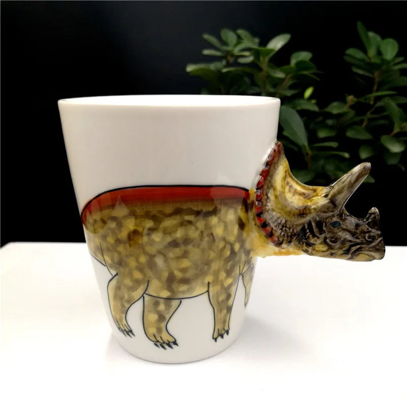 Axya Dinosaur Shape Hand Painted Ceramic Mug - Perfect Birthday Gifts