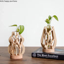 Axya Handcrafted Wooden Vase for Glass Floral Hydroponic Container