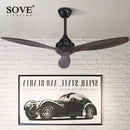 Axya Vintage Wood Ceiling Fan with Lights and Remote Control