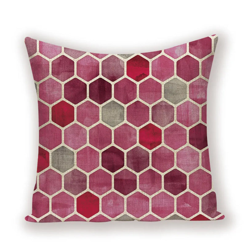 Geometric Linen Cushion Cover for Home Decor - Axyaa's Stylish Throw Pillow Case