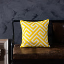 Axyaa Yellow Geometric Embroidered Cushion Cover 45x45cm