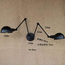 Axyaa Vintage Industrial Swing Arm Wall Light with 2 Heads in Antique Retro Style