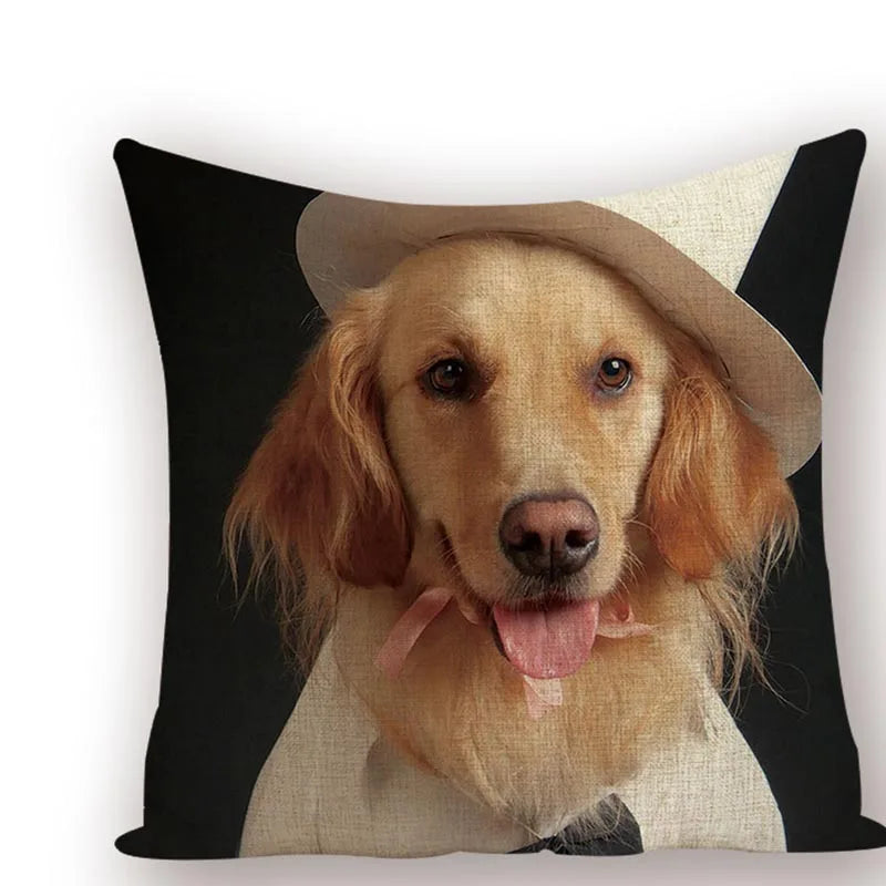 Axyaa Animal Dog Pillow Covers: Golden Retriever, Boston Terrier, Chihuahua Decor
