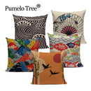 Axyaa Ukiyo Style Fuji Mountain Throw Pillow Cover