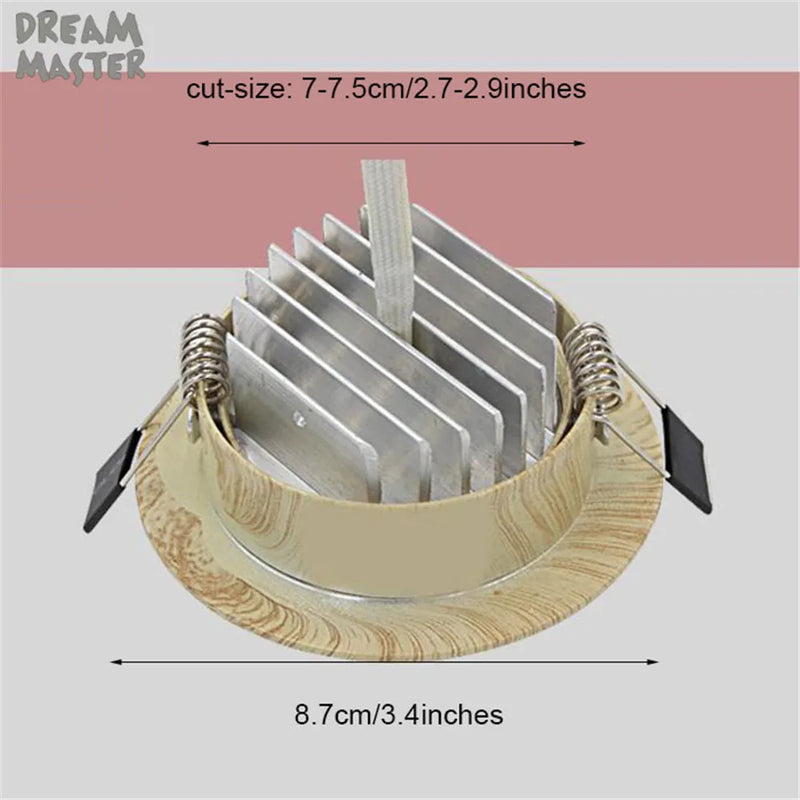 Axyaa Modern Wood 5W LED Recessed Ceiling Light for Living Room, Bedroom, Bathroom