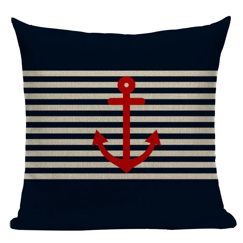 Nautical Anchor Throw Pillow Cover - Axyaa Branded Home Decor Collection