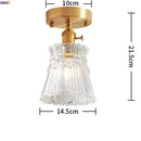 Axyaa Nordic Glass Copper LED Ceiling Light Vintage Ceiling LampIKEA