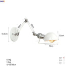 Axyaa Adjustable Swing Arm Wall Lamp Sconce, Vintage Loft Bedroom Lighting