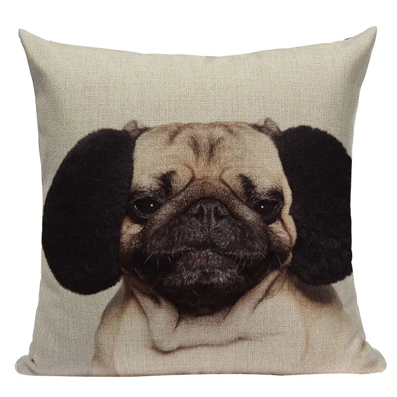 Axyaa Pug Animal Decor Cushion Cover Home Decorative Pillow 45x45cm