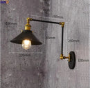Axyaa Loft Industrial Wall Light Black Swing Arm Vintage LED Edison Wall Lamp