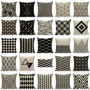 Axyaa Geometric Linen Cushion Cover 45x45cm - High Quality Decor Pillow