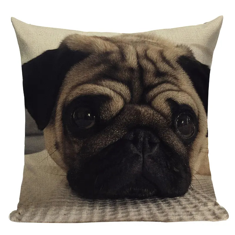 Axyaa Pug Animal Decor Cushion Cover Home Decorative Pillow 45x45cm