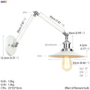 Axyaa Industrial Long Arm LED Wall Lamp for Bedroom & Living Room