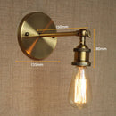 Axyaa Gold Arm Vintage Wall Lamp with Edison Bulb