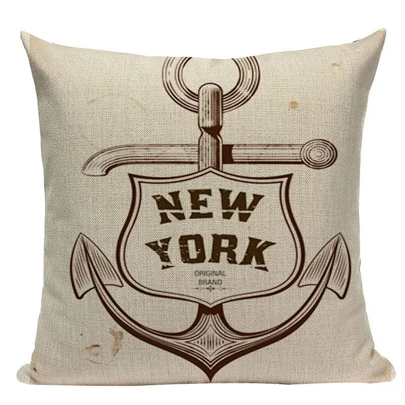 Nautical Anchor Velvet Throw Pillows for Home & Car Decor by Axyaa
