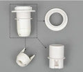 Axyaa E27/E14 Lamp Bulb Holder | Lighting Accessory Fitting Socket Base | Black/White, 110-220V