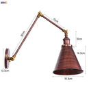 Axyaa Swing Arm Wall Sconce Vintage Industrial LED Mirror Light