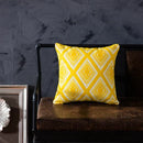 Axyaa Yellow Geometric Embroidered Cushion Cover 45x45cm