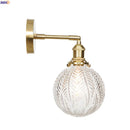 Axyaa Vintage Copper Glass Ball LED Wall Lamp Sconce for Porch, Stair, Bathroom