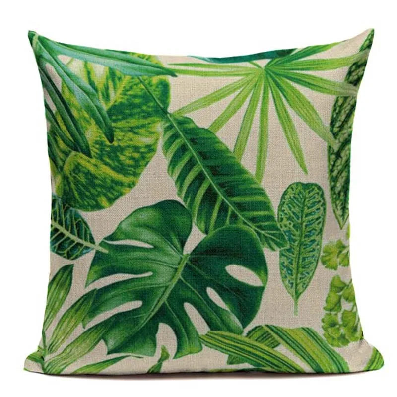 Axyaa Tropical Plant Banana Leaf Throw Pillow Cover for High Quality Home Decor