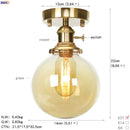 Axyaa Vintage Nordic Glass Ball Ceiling Light Fixture Copper LED Lamp