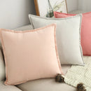 Axyaa Soft Pink Fringed Suede Pillow Case 45x45cm Home Decor