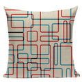 Axyaa Geometric Linen Cushion Cover Multicolour Decorative Pillow for Home Sofa
