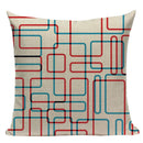 Axyaa Geometric Linen Cushion Cover Multicolour Decorative Pillow for Home Sofa