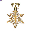 Axyaa Glass Copper Ceiling Lamp Nordic Vintage Retro Style for Living Room Bedroom