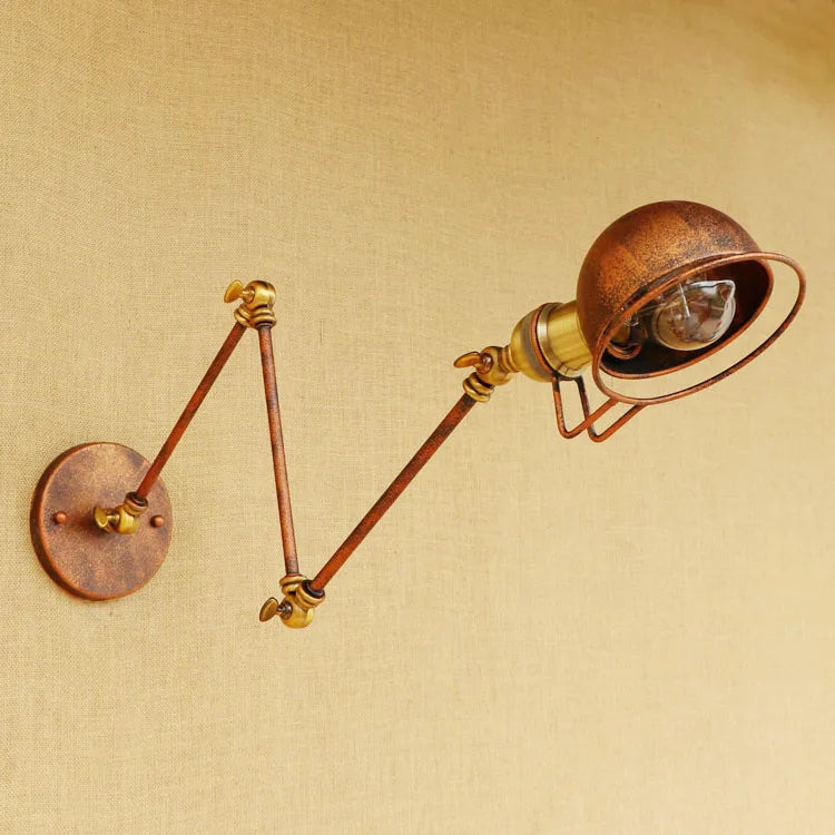 Axyaa Industrial Loft Retro Wall Lamp Adjustable Arm Sconce Fixtures