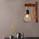 Axyaa Vintage LED Wall Lamp Rope Wooden Interior Lighting Fixtures