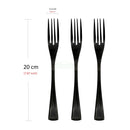 Axyaa 4-Piece Black Stainless Steel Dessert Fork Set for Dinner Salad Fruit