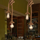 Axyaa Vintage Rope Pendant Lights Industrial Retro Edison Bulb Loft Lamp