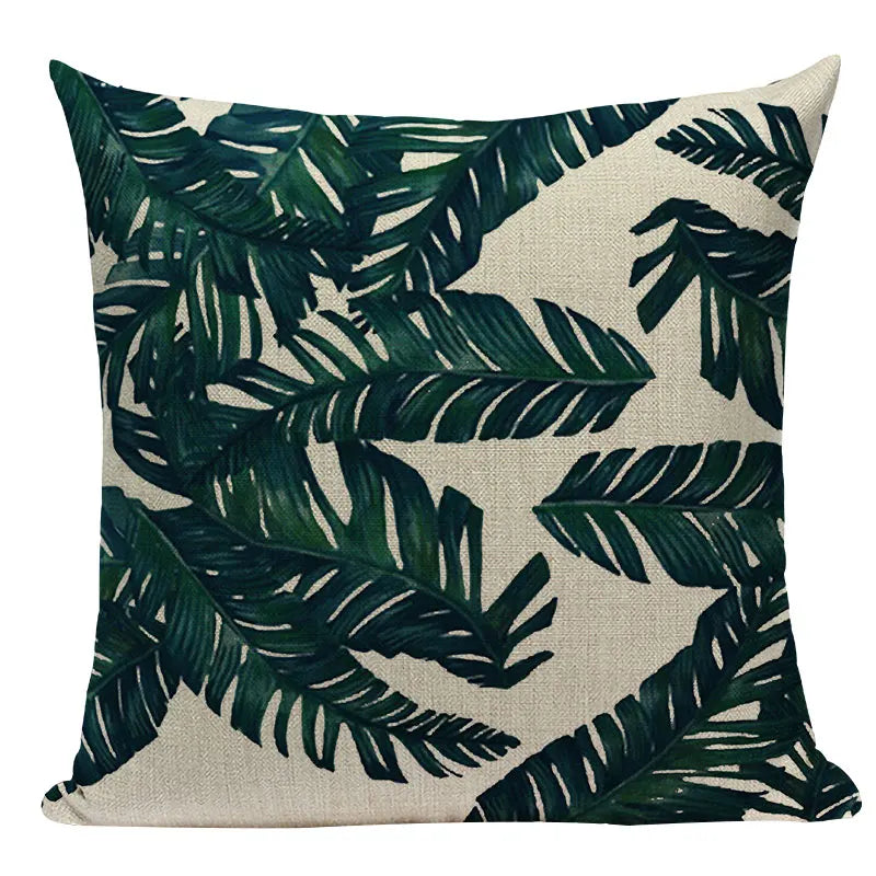 Axyaa Tree Green Cushion Cover: Green Decorative Flower Sofa Car Pillow