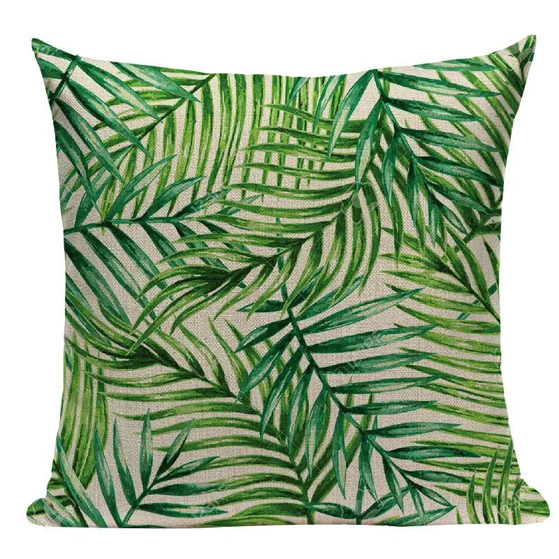 Axyaa Tree Green Cushion Cover: Green Decorative Flower Sofa Car Pillow