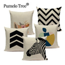 Axyaa Simple Geometry Pillowcase - Zebra Leopard Print Home Cushion