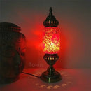 Axyaa Vintage Turkish Mosaic Table Lamp Handcrafted Glass Night Light