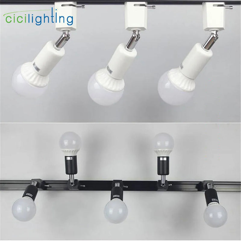 Axyaa Minimalist E27 Track Light with Adjustable Direction in Ceiling Mounted Fixture