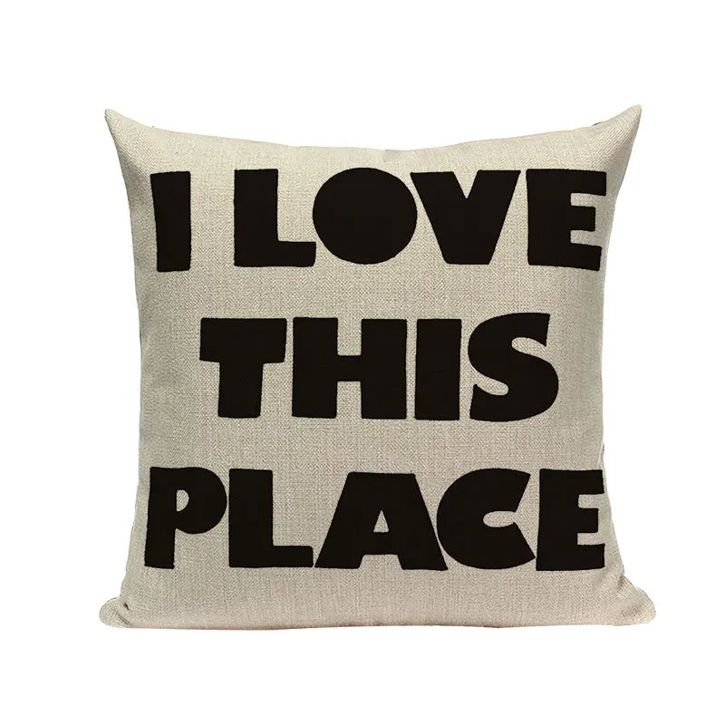 Axyaa Love Letter Cushion Cover Decorative Pillows Sofa Car Home Decor Linen Throw Pillow Case