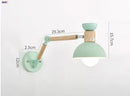 Axyaa Modern Nordic Wooden LED Swing Arm Wall Lamp Fixtures for Living Room & Bathroom