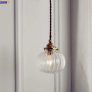Axyaa Nordic Glass Ball Pendant Light - Copper Vintage Hanging Lamp for Home Lighting