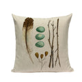 Axyaa Cotton Linen Feather Cushion Cover for Home Decor