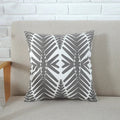 Axyaa Grey Pink Geometric Embroidered Cotton Cushion Cover 45x45cm