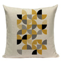 Nordic Geometric Deer Cushion Cover - Axyaa Yellow Heart Throw Pillow Case
