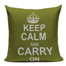 Axyaa Crown Design Cotton Linen Blended Cushion Cover - King Queen Letter Pillowcase